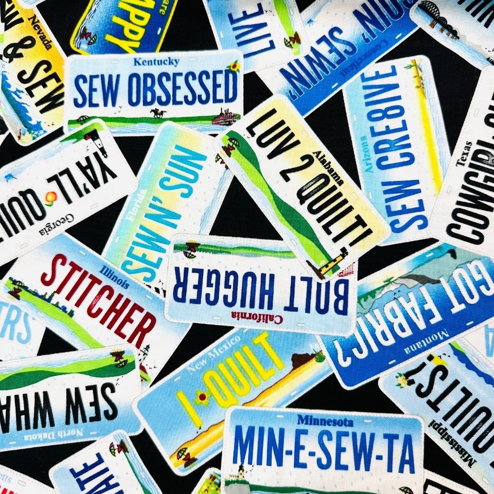 License Plate Fabric by Debra Gabel for Timeless Treasures - Two yards